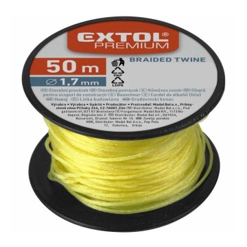 Extol Premium - Construction string 1,7mm x 50m yellow
