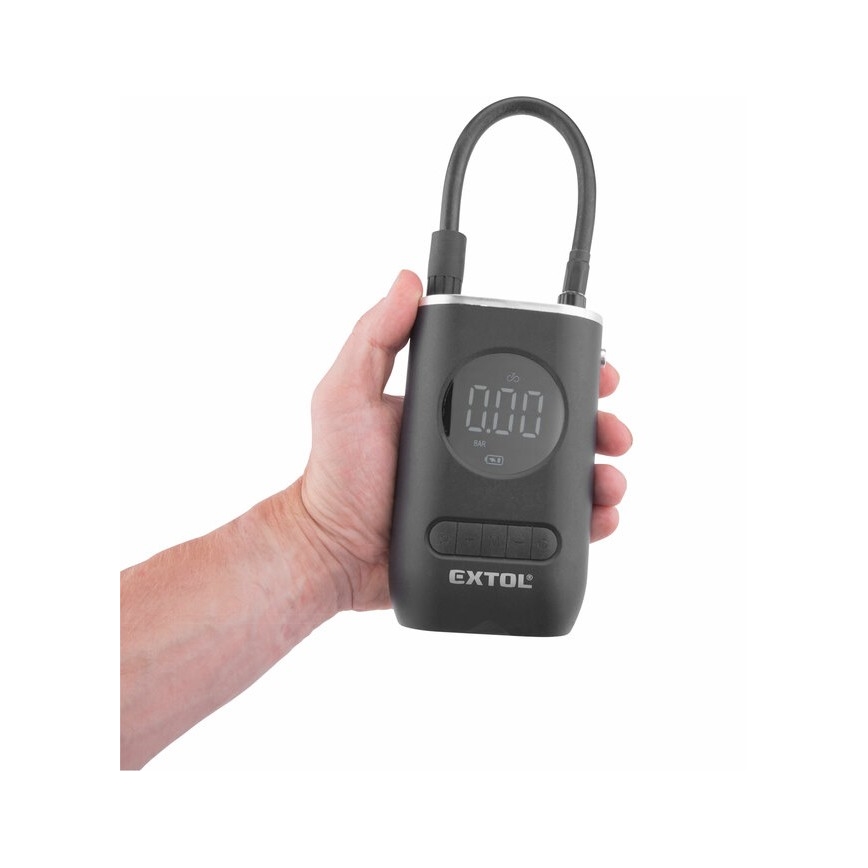 Extol Premium - Digital pocket compressor 4000 mAh 7,4V black