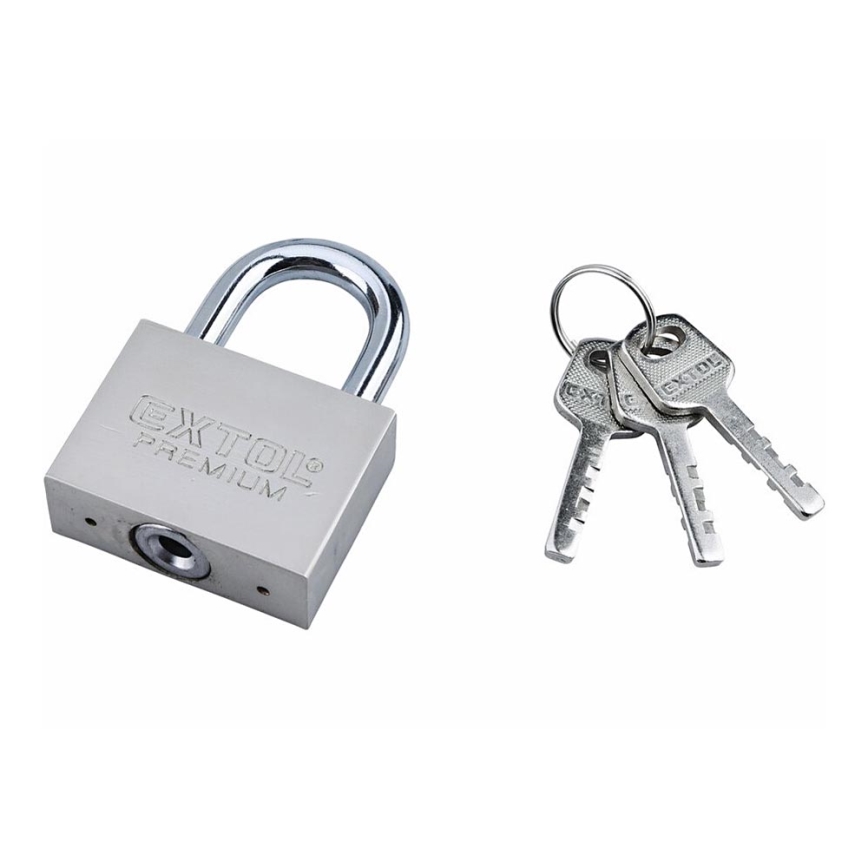 Extol Premium - Metal padlock 50 mm silver