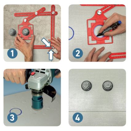 Extol Premium - Metal template for transferring angles and positions with a locator