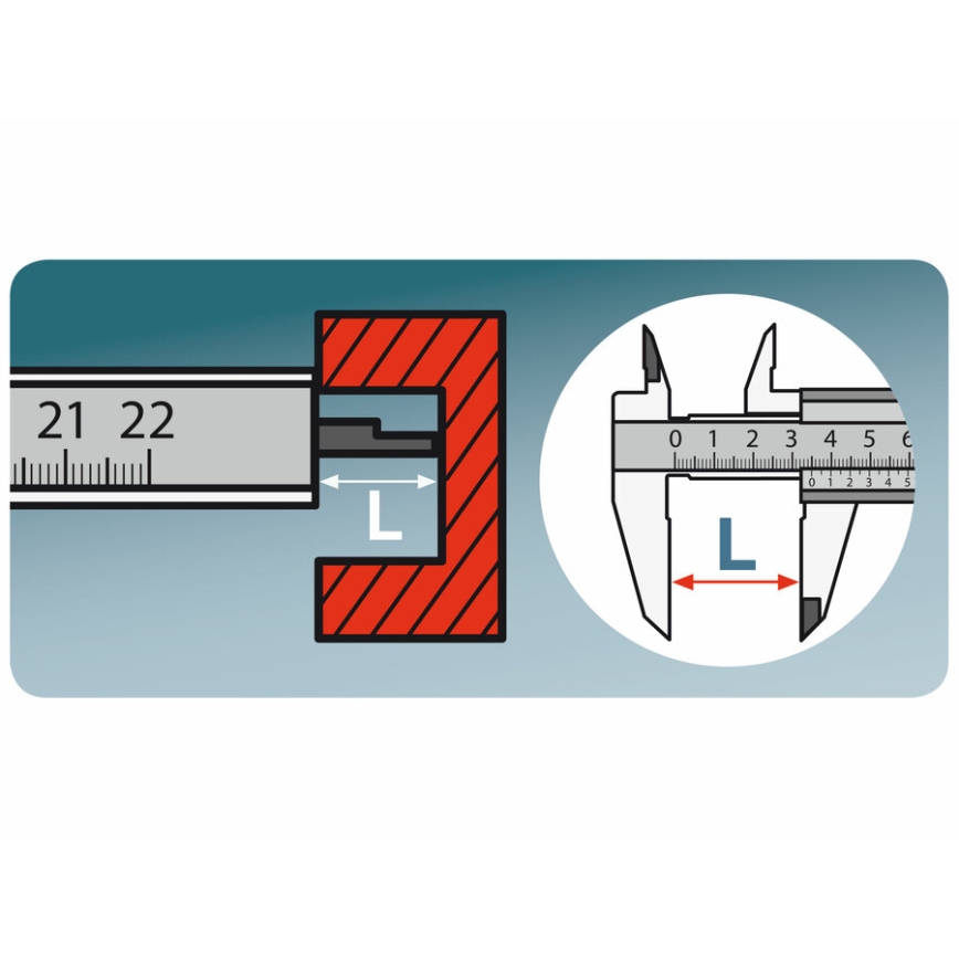 Extol Premium - Sliding metal measure 0-150 mm