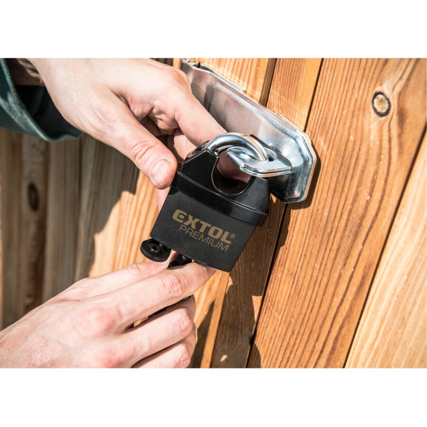 Extol Premium - Waterproof padlock 50 mm black