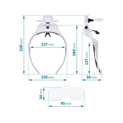 Extol - Rechargeable magnifying glasses with LED lighting/300 mAh