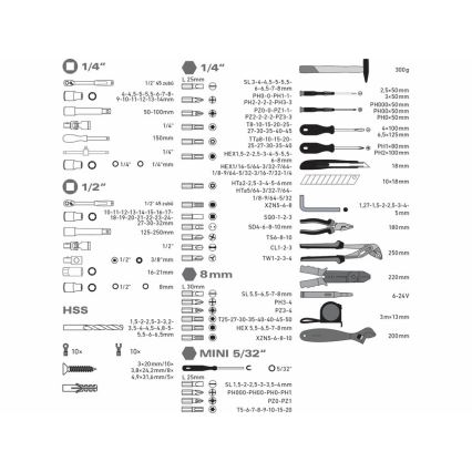 Extol - Set of tools 303 pcs