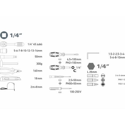 Extol - Set of tools 39 pcs
