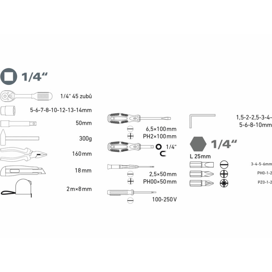 Extol - Set of tools 39 pcs