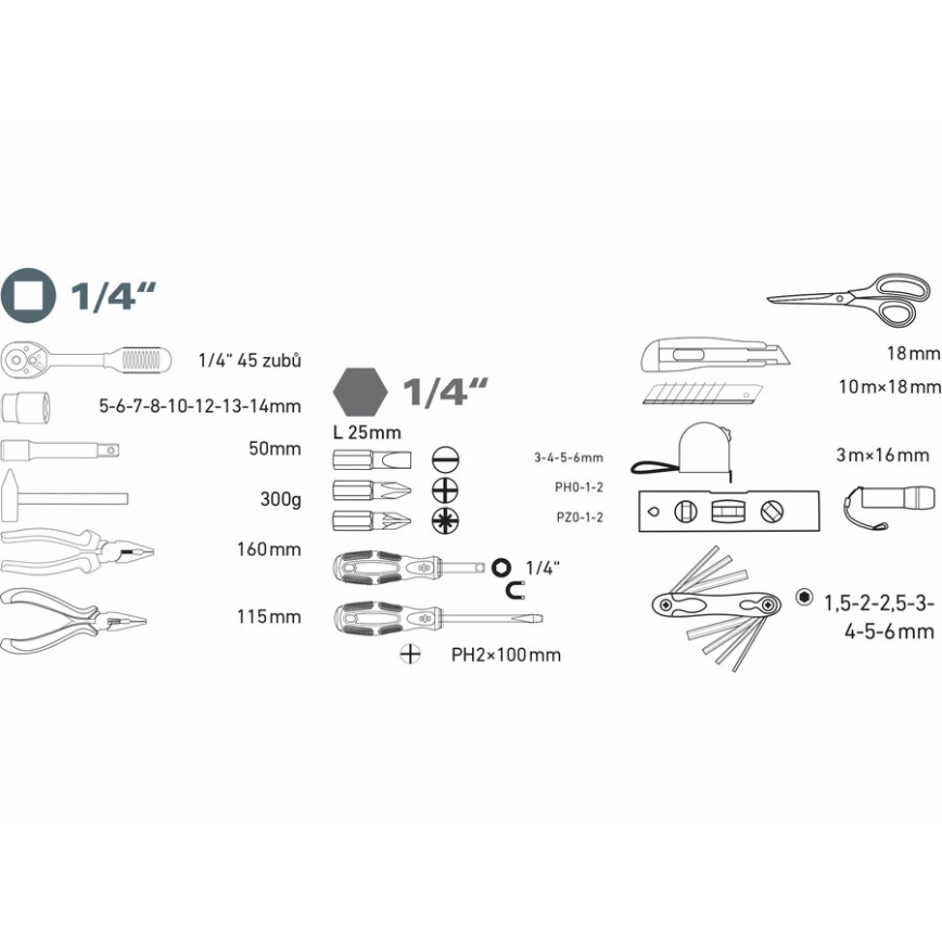 Extol - Set of tools 47 pcs