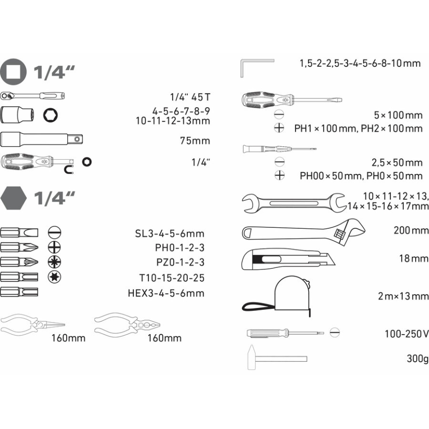 Extol - Set of tools 59 pcs