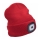 Extol - USB-Rechargeable Beanie with Built-in Headlamp, 300 mAh, Red, One Size