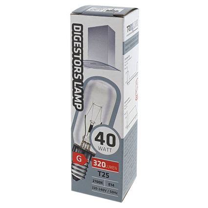 Extractor hood bulb T25 E14/40W/230V 2700K