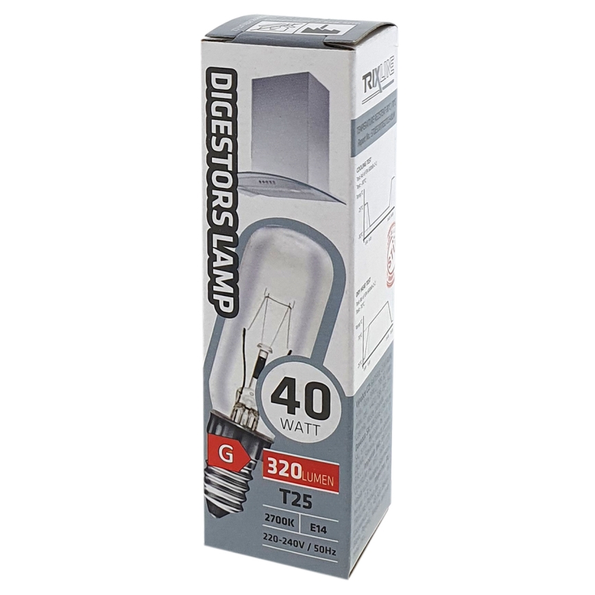 Extractor hood bulb T25 E14/40W/230V 2700K