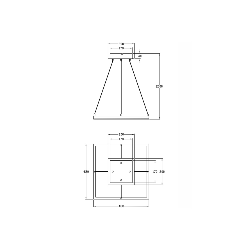 Fabas Luce 3394-40-282 - LED Dimmable chandelier on a string BARD LED/39W/230V anthracite