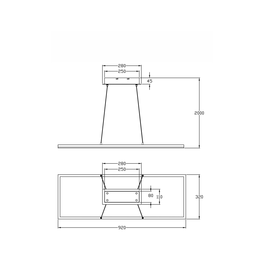 Fabas Luce 3394-45-282 - LED Dimmable chandelier on a string BARD LED/52W/230V 3000K anthracite