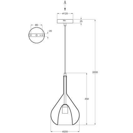 Fabas Luce 3481-40-241 - Chandelier on a string LILA 1xE27/40W/230V clear