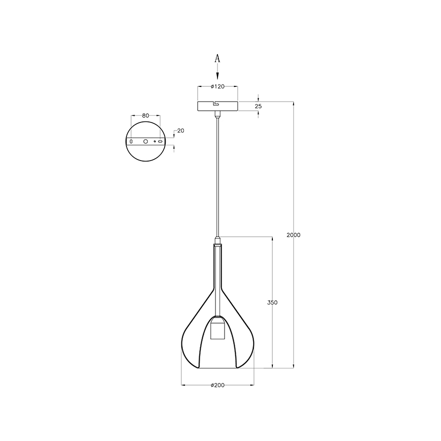 Fabas Luce 3481-40-241 - Chandelier on a string LILA 1xE27/40W/230V clear