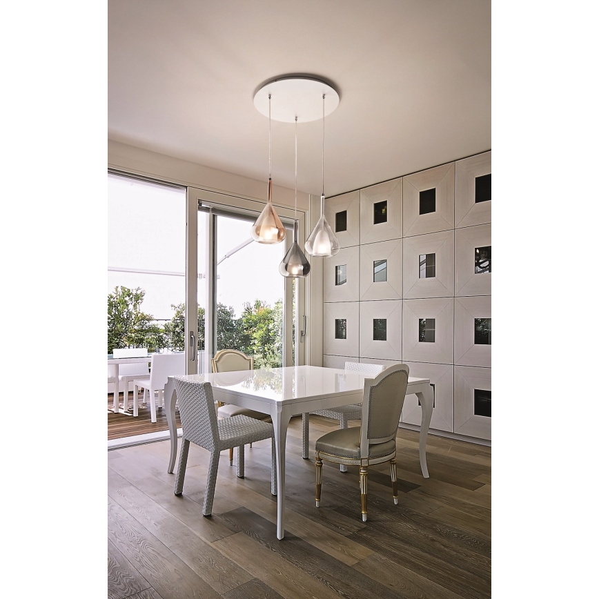 Fabas Luce 3481-47-297 - Chandelier on a string LILA 3xE27/40W/230V gold/grey/clear