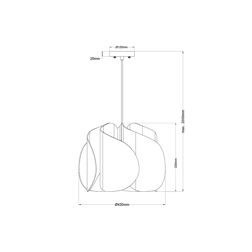 Fabas Luce 3672-40-132 - Chandelier on a string PEVERO 1xE27/40W/230V wood