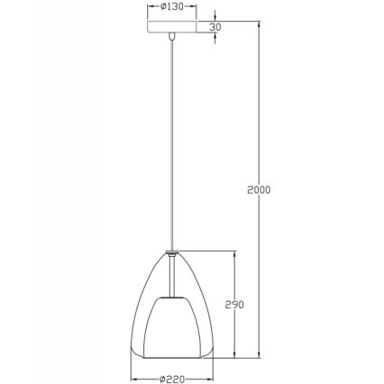 Fabas Luce 3673-40-125 - Chandelier on a string BRITTON 1xE27/40W/230V gold