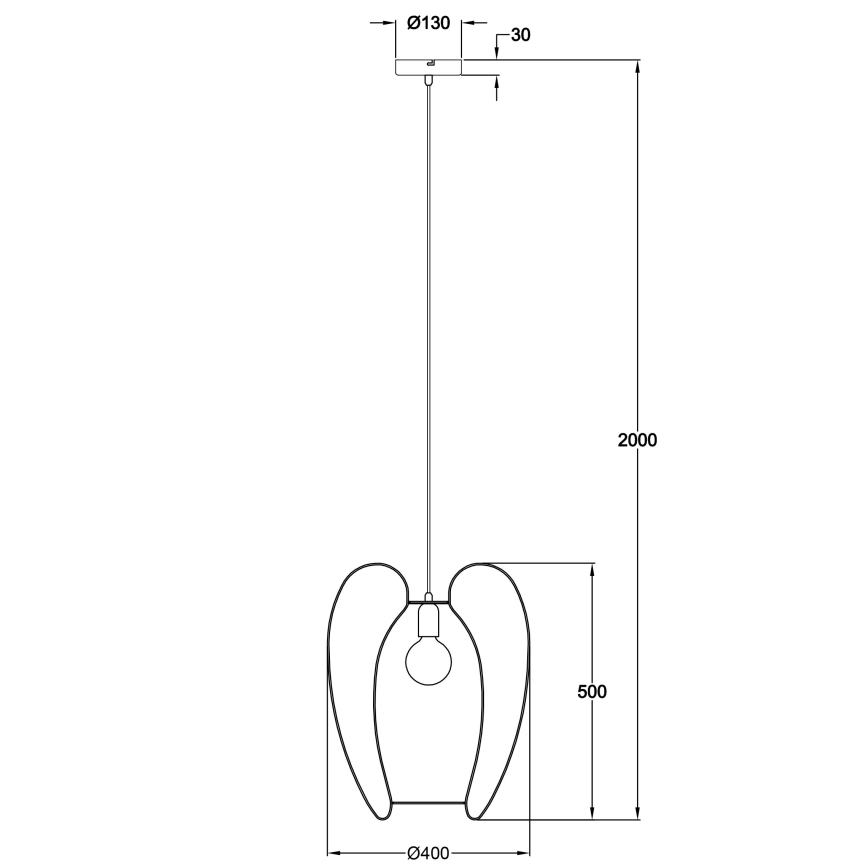 Fabas Luce 3677-45-101 - Chandelier on a string CAMP 1xE27/40W/230V black