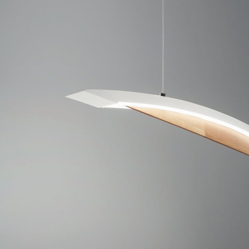 Fabas Luce 3697-40-102 - LED Dimmable chandelier on a string CORDOBA LED/36W/230V white/wood