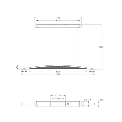 Fabas Luce 3697-40-102 - LED Dimmable chandelier on a string CORDOBA LED/36W/230V white/wood