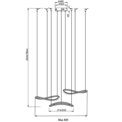 Fabas Luce 3711-47-102 - LED Chandelier on a string TIRRENO LED/50W/230V