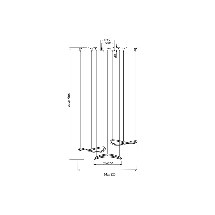 Fabas Luce 3711-47-102 - LED Chandelier on a string TIRRENO LED/50W/230V