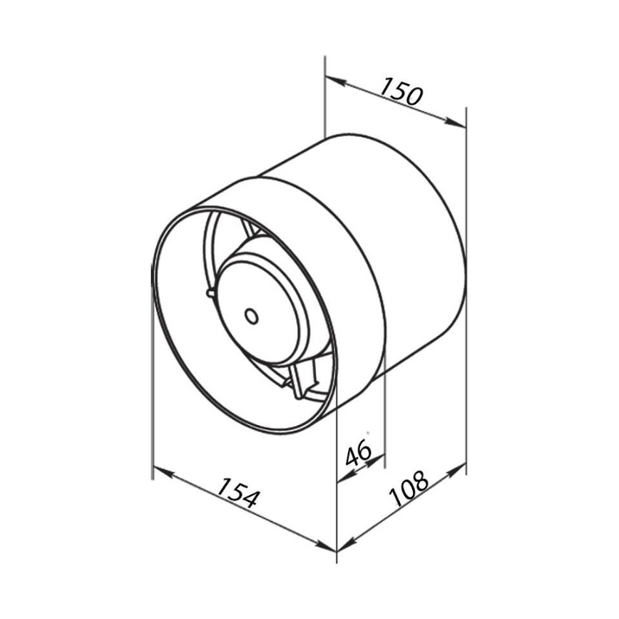 Fan VENTS 150VKO pipeline 15cm