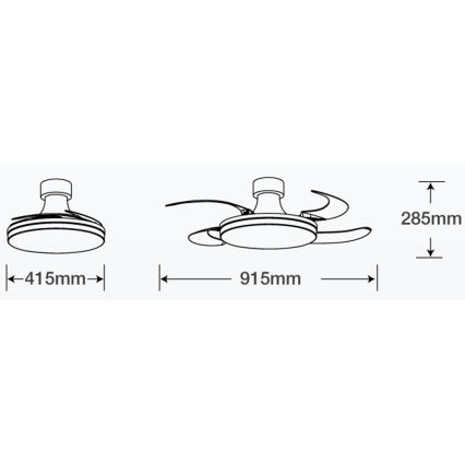 FANAWAY 210664 - LED Dimmable ceiling fan ORBIT LED/25W/230V beige/white + remote control