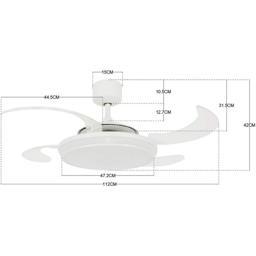 FANAWAY 211035 - LED Ceiling fan EVO1 LED/40W/230V white + remote control
