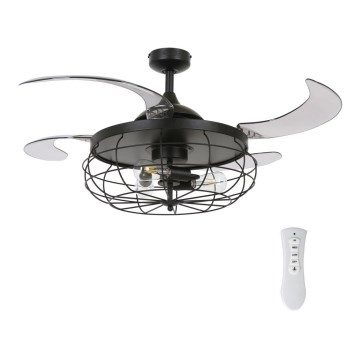 FANAWAY 212920 - LED Ceiling fan INDUSTRI 3xE27/4W/230V black + remote control