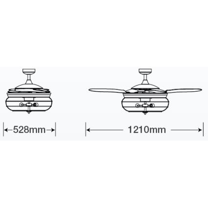 FANAWAY 212921 - LED Ceiling fan INDUSTRI 3xE27/4W/230V brown + remote control