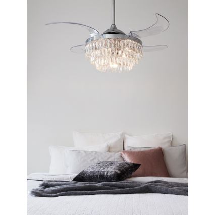 FANAWAY 212923 - LED Ceiling fan VEIL 6xE14/4,5W/230V shiny chrome + remote control
