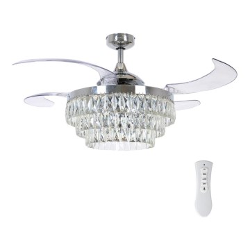 FANAWAY 212923 - LED Ceiling fan VEIL 6xE14/4,5W/230V shiny chrome + remote control