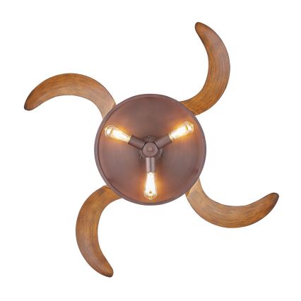 FANAWAY 212925 - LED Ceiling fan CLASSIC 3xE27/4W/230V brown + remote control