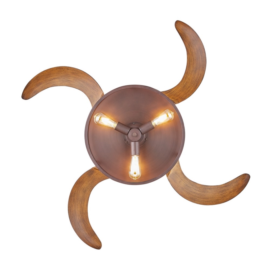 FANAWAY 212925 - LED Ceiling fan CLASSIC 3xE27/4W/230V brown + remote control