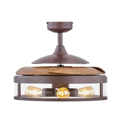 FANAWAY 212925 - LED Ceiling fan CLASSIC 3xE27/4W/230V brown + remote control