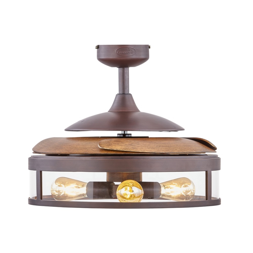 FANAWAY 212925 - LED Ceiling fan CLASSIC 3xE27/4W/230V brown + remote control