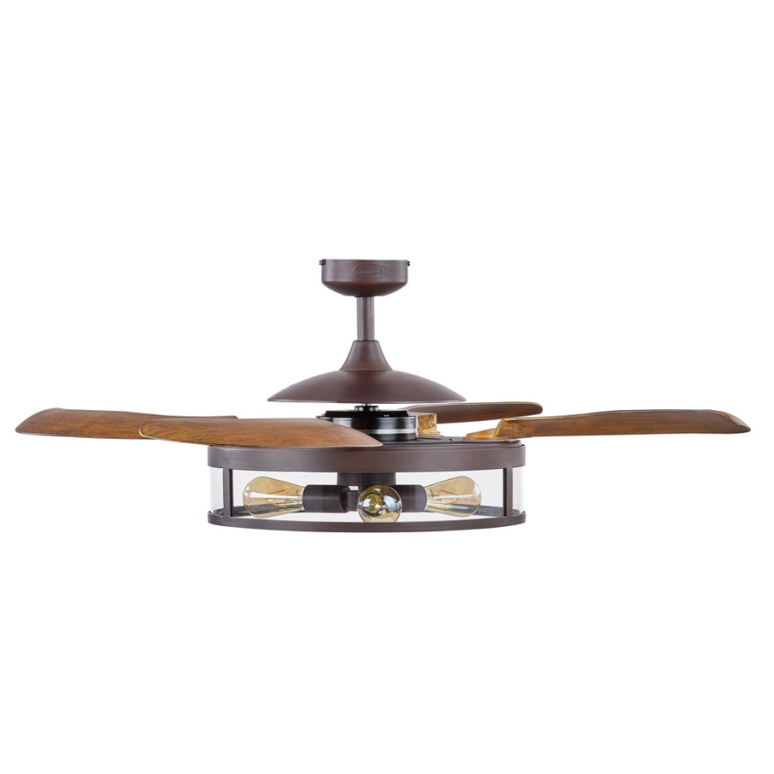 FANAWAY 212925 - LED Ceiling fan CLASSIC 3xE27/4W/230V brown + remote control