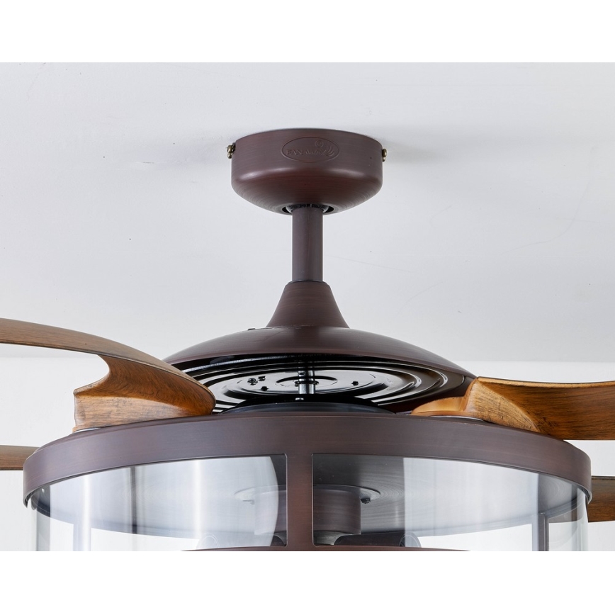 FANAWAY 212925 - LED Ceiling fan CLASSIC 3xE27/4W/230V brown + remote control