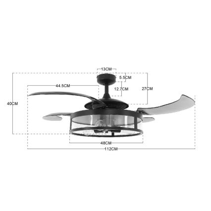 FANAWAY 212925 - LED Ceiling fan CLASSIC 3xE27/4W/230V brown + remote control