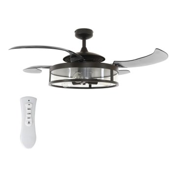 FANAWAY 212927 - LED Ceiling Fan CLASSIC 3xE27/4W/230V black diameter 112 cm + remote control