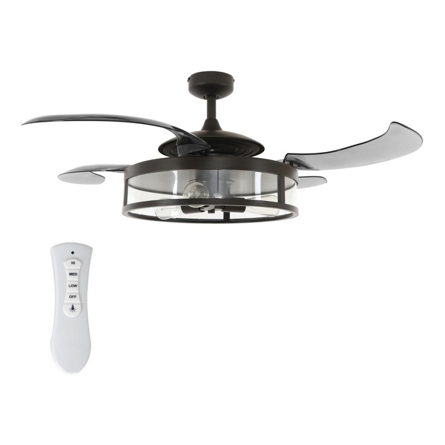 FANAWAY 212927 - LED Ceiling fan CLASSIC 3xE27/4W/230V black + remote control