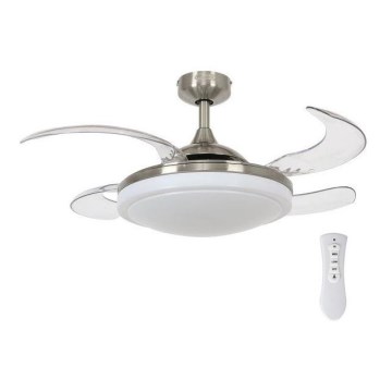FANAWAY 212982 - Ceiling fan EVORA 2xE27/20W/230V shiny chrome + remote control