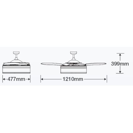 FANAWAY 511030 - LED Ceiling fan FRASER 3xE27/20W/230V white + remote control