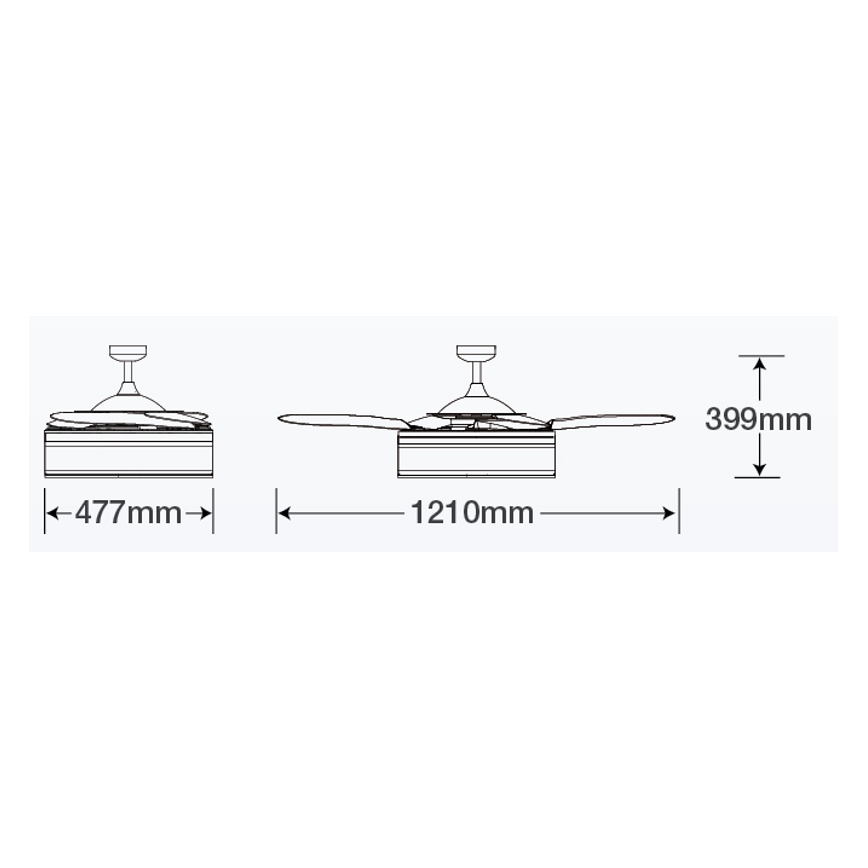 FANAWAY 511030 - LED Ceiling fan FRASER 3xE27/20W/230V white + remote control