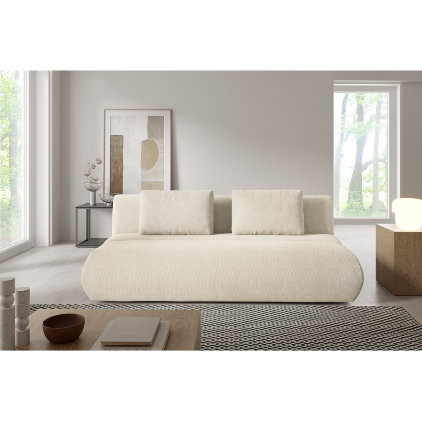 FANO three-seater sofa bed, cream