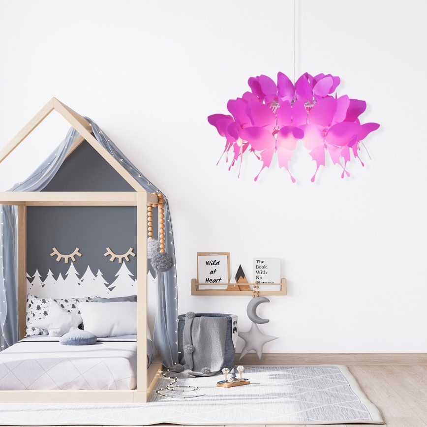 FARFALLA Kids' pendant light 1xE27/60W/230V pink