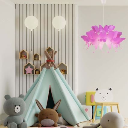 FARFALLA Kids' pendant light 1xE27/60W/230V pink