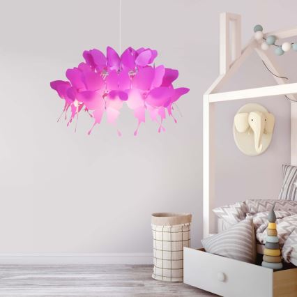 FARFALLA Kids' pendant light 1xE27/60W/230V pink